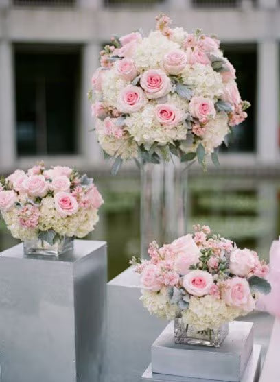 Blush Wedding Ceremony Florals